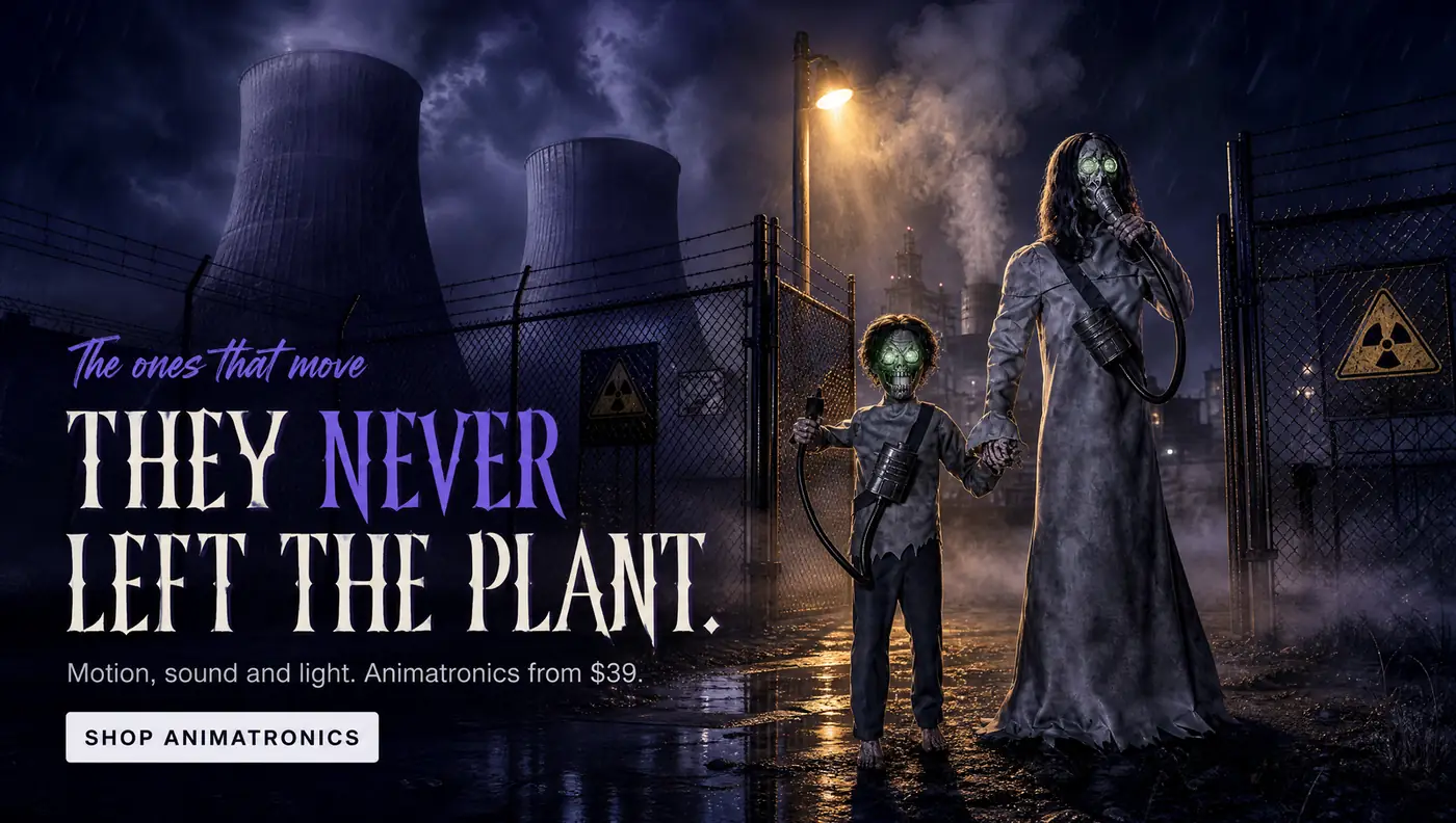 The ones that move THEY NEVER LEFT THE PLANT. Motion, sound and light. Animatronics from $39. SHOP ANIMATRONICS